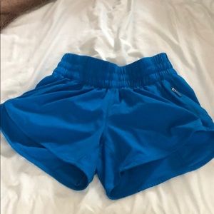 Bright blue size for Lululemon tracker shorts